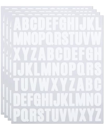 Selbstklebende Vinyl-Buchstaben-Zahlen-Aufkleber, 2,5 cm, 312 Stück, selbstklebend, Alphabet-Symbol-Aufkleber für Scrapbooking, Flaschendekoration, Weiß von YJKEAI