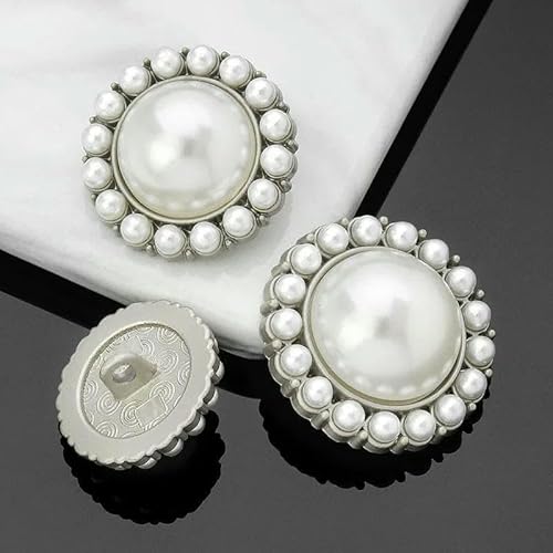 10 Stück exquisite Diamantperlen-Mantelschnalle, DIY-Herz-Windjacke, Pyjama, Kleidung, dekorativer Metallknopf, 5–569–15–18 mm von YJMYZ