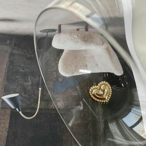 10 Stück herzförmige Knöpfe, schöne, leuchtend gold-/silberfarbene Metallknöpfe mit Schaft, Damenbekleidungszubehör, Gold, 18 mm von YJMYZ