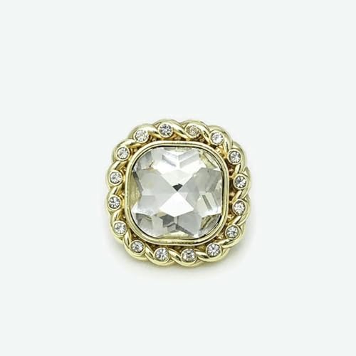 10 Stück luxuriöse quadratische Metallknöpfe mit Strass und Wellenrand, 17,5/22,5 mm, Gold/Silber, glänzende dekorative Knöpfe für Mantelkleider-Gold-22,5 mm-0,89 Zoll-10 Stück 10 Stück luxuriöse quadratische Metallknöpfe mit Strass und Wellenrand, 17,5/22,5 mm, Gold/Silber, glänzende dekorative Knöpfe für Mantelkleider-Gold-22,5 mm-0,89 Zoll-10 Stück von YJMYZ