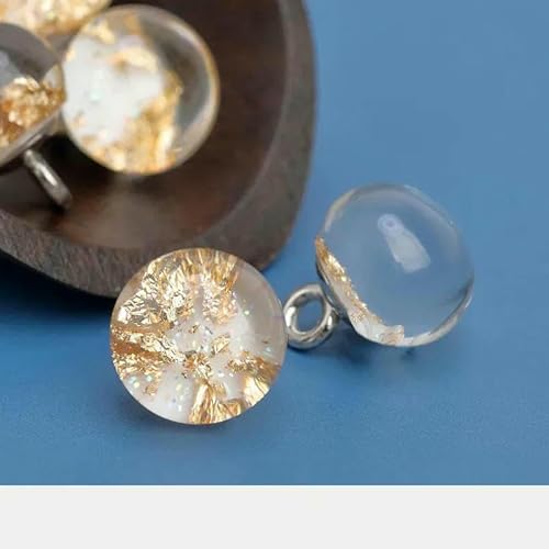 10 Stück runde Harzknöpfe, bunte Pailletten, 10 mm, klein, schön, runde Schaftknöpfe, Cheongsam-Zubehör, Gelb, 10 mm 10 Stück runde Harzknöpfe, bunte Pailletten, 10 mm, klein, schön, runde Schaftknöpfe, Cheongsam-Zubehör, Gelb, 10 mm von YJMYZ