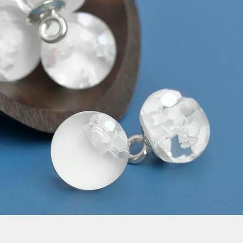 10 Stück runde Harzknöpfe, bunte Pailletten, 10 mm, klein, schön, runde Schaftknöpfe, Cheongsam-Zubehör, Weiß, 10 mm 10 Stück runde Harzknöpfe, bunte Pailletten, 10 mm, klein, schön, runde Schaftknöpfe, Cheongsam-Zubehör, Weiß, 10 mm von YJMYZ