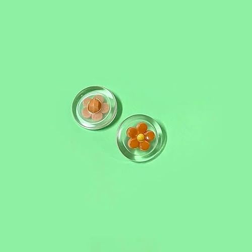 10 Stück schöne Blumenknöpfe, 18 mm, rund, transparent, Schaftknöpfe, DIY-Bekleidung, Nähzubehör, Orange, 18 mm 10 Stück schöne Blumenknöpfe, 18 mm, rund, transparent, Schaftknöpfe, DIY-Bekleidung, Nähzubehör, Orange, 18 mm von YJMYZ