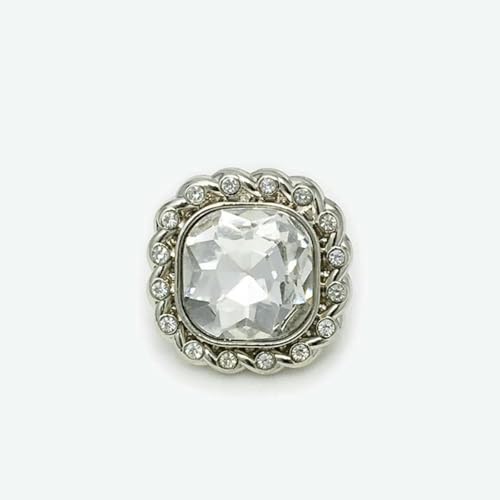 10 luxuriöse quadratische Metallknöpfe mit Strass und Wellenrand, 17,5/22,5 mm, Gold/Silber, glänzende dekorative Knöpfe für Mantelkleider-Silber-17,5 mm-0,69 Zoll-10 Stück 10 luxuriöse quadratische Metallknöpfe mit Strass und Wellenrand, 17,5/22,5 mm, Gold/Silber, glänzende dekorative Knöpfe für Mantelkleider-Silber-17,5 mm-0,69 Zoll-10 Stück von YJMYZ