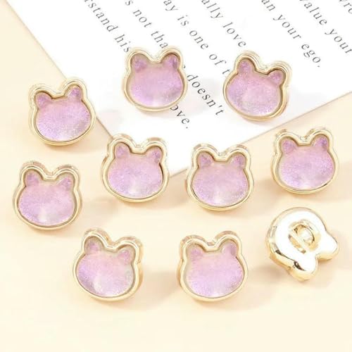 10 mm Metallknöpfe für Hemden, exquisite bunte Perlglanzknöpfe, kleine Knöpfe für Kleidung, Strickjacke, Karte, Scrapbooking, Nähzubehör, Hellviolett, 5 Stück von YJMYZ