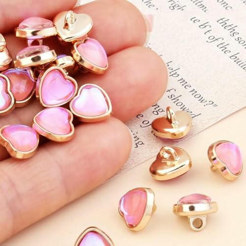 10 mm Metallknopf für Hemden, exquisite bunte Perlglanzknöpfe, kleine Knöpfe für Kleidung, Strickjacke, Karte, Scrapbooking, Nähzubehör, Pink, A, 1 Stück von YJMYZ