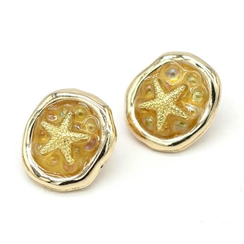 12 mm süße kleine Seestern-Metallknöpfe in Gold für Kleidung, Kinder, Hemd, Bluse, Kleid, Strickjacke, Deko, Nähzubehör, Gelb, 13 x 11 mm, 10 Stück 12 mm süße kleine Seestern-Metallknöpfe in Gold für Kleidung, Kinder, Hemd, Bluse, Kleid, Strickjacke, Deko, Nähzubehör, Gelb, 13 x 11 mm, 10 Stück von YJMYZ