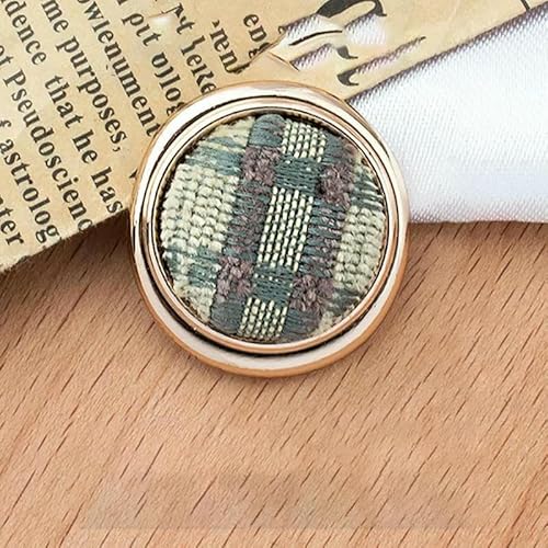 17–25 mm, goldfarbene, runde Stoffknöpfe aus Metall für Handarbeiten, Kleidung, Damen, Mantel, Anzug, Strickjacke, 6 Stück, Nähknopf, KD2029, Laserhell, 21 mm, von YJMYZ