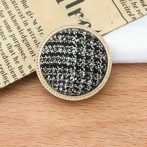 17–25 mm, goldfarbene, runde Stoffknöpfe aus Metall für Handarbeiten, Kleidung, Damen, Mantel, Anzug, Strickjacke, 6 Stück, Nähknopf, KD2029, transparent, 21 mm 17–25 mm, goldfarbene, runde Stoffknöpfe aus Metall für Handarbeiten, Kleidung, Damen, Mantel, Anzug, Strickjacke, 6 Stück, Nähknopf, KD2029, transparent, 21 mm von YJMYZ