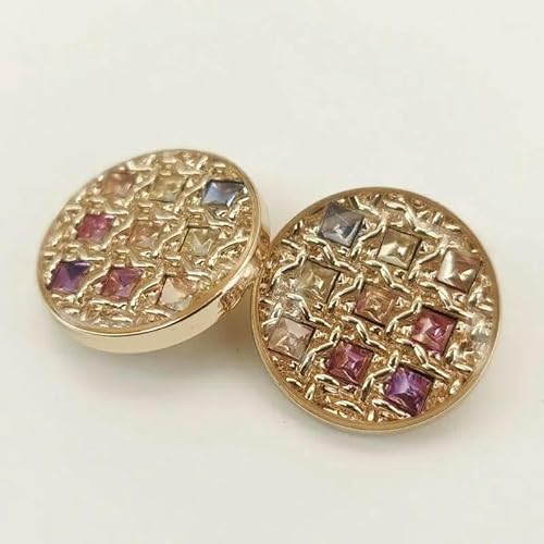 18/23,0 mm luxuriöse, runde, bunte Metallknöpfe mit Strass-Dekor für Mäntel, Windjacken, Nähzubehör, Nähknöpfe 2025, Neu, Gold, 18 mm, 6 Stück 18/23,0 mm luxuriöse, runde, bunte Metallknöpfe mit Strass-Dekor für Mäntel, Windjacken, Nähzubehör, Nähknöpfe 2025, Neu, Gold, 18 mm, 6 Stück von YJMYZ
