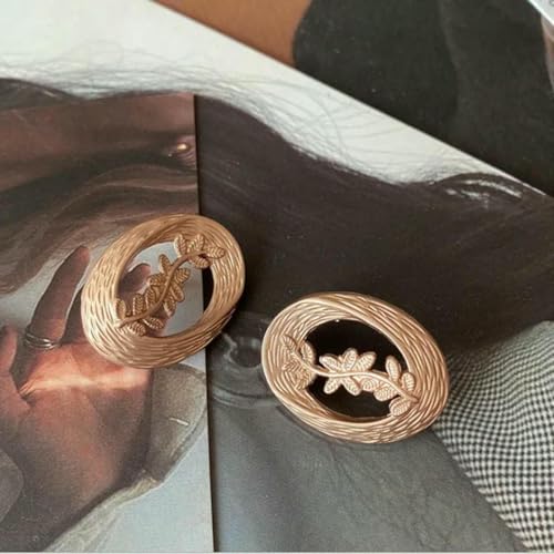 2 Stück/Los: Mattsandgoldfarbene Metallknöpfe, hohle Blätter, muschelförmige dekorative Knöpfe, DIY-Kleidungszubehör, YS201012-4-YS609-43-28MM von YJMYZ