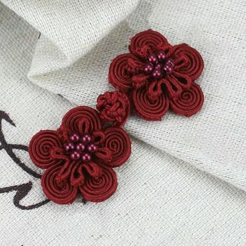 5 Paar chinesische Frosch-Verschlussknöpfe, Knotenverschluss, Nähen, handgefertigt, Blumenhandwerk, DIY, Cheongsam-Stoffknopf, 5–3 x 6,5 cm von YJMYZ