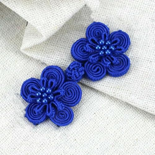 5 Paar chinesische Frosch-Verschlussknöpfe, Knotenverschluss, Nähen, handgefertigt, Blumenhandwerk, DIY, Cheongsam-Stoffknopf, 8, 3 x 6,5 cm von YJMYZ
