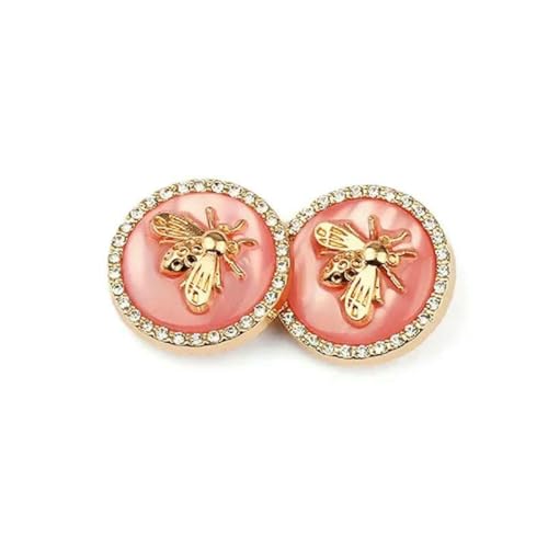 5 Stück modische Bienenknöpfe, süße 3D-Biene, 18 mm/23,0 mm, runde Metallknöpfe mit Schaft, Blusen-/Pullover-Zubehör, Pink, 18 mm 5 Stück modische Bienenknöpfe, süße 3D-Biene, 18 mm/23,0 mm, runde Metallknöpfe mit Schaft, Blusen-/Pullover-Zubehör, Pink, 18 mm von YJMYZ