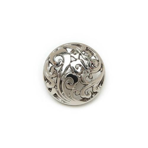 5 Stück runde, hohle Metallknöpfe zum Nähen von Scrapbooks, Jacken, Blazern, Pullovern, Basteln, Handarbeit, Kleidung, 12,5–25 mm, Silber, 15 mm 5 Stück runde, hohle Metallknöpfe zum Nähen von Scrapbooks, Jacken, Blazern, Pullovern, Basteln, Handarbeit, Kleidung, 12,5–25 mm, Silber, 15 mm von YJMYZ