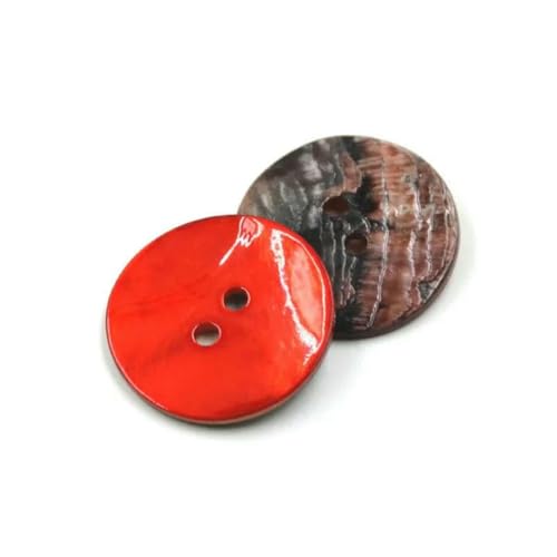 50 Stück bunte Muschelknöpfe, Druckknöpfe für Kleidung, dekorierte Knöpfe für Kunsthandwerk, Knöpfe für Babykleidung, Nähzubehör, Rot, 18 mm 50 Stück bunte Muschelknöpfe, Druckknöpfe für Kleidung, dekorierte Knöpfe für Kunsthandwerk, Knöpfe für Babykleidung, Nähzubehör, Rot, 18 mm von YJMYZ