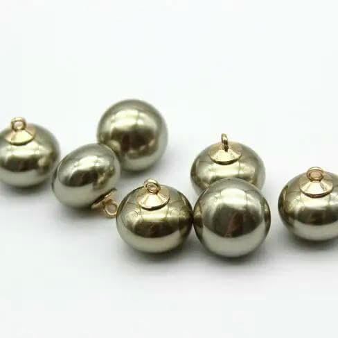 6 Stück/Los, Größe: 15 mm/20 mm, Vintage-Perlen-Gold-Metallknöpfe, Pullover, Strickjacke, dekorativer Knopf für Nähzubehör (SS-2793), Hellbraun, 20 mm, 6 Stück von YJMYZ
