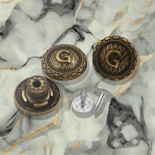 Stück G-Buchstabe Luxus-Metallknopf für Jeanshosen, Kleidungszubehör, Kleidungszubehör, handgefertigte DIY-Materialdekoration, Nr. 1, 19,5 mm von YJMYZ
