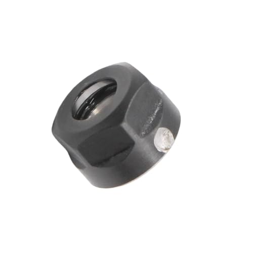 YJQHODY 1 Stück ER11-A Spannzangenmutter, schwarz/silberne ausgewogene Metallspannzangenmutter for CNC-Graviermaschine(Black) von YJQHODY