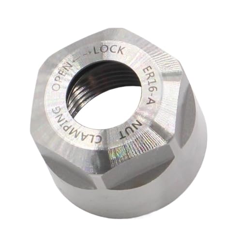 YJQHODY 1 Stück ER16 Metallspannzangenmutter, M19x1 M22x1,5 ER16-A/B Hochtemperaturbeständige Spannzangenspannmutter for Maschinen(Silver) von YJQHODY