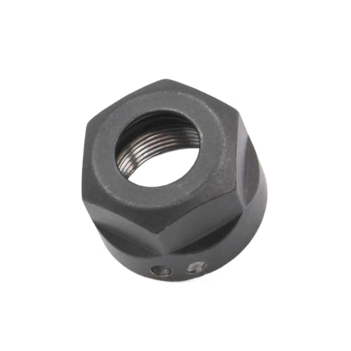 YJQHODY 1 Stück schwarz/silberne ER20-A Spannzangen-Klemmmutter, ausgewogene/normale Metall-Spannzangenmutter for ER-Spannzangenfräsen(White) von YJQHODY