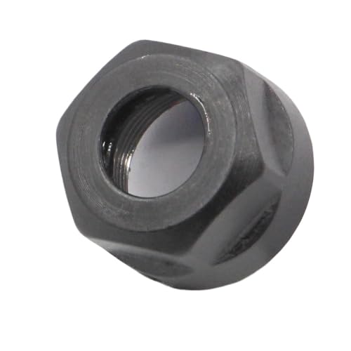 YJQHODY 1-teilige Spannzangenmutter, ER11-A Kompakte schwarze/silberne normale Metallspannzangen-Klemmmutter for CNC-Graviermaschine(Black) von YJQHODY