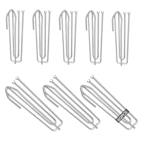 60 Stück-Edelstahl Gardinenhaken, Gardinenhaken Vorhang Clips Haken mit 4 Zinken, Gardinenhaken zum Schwere Vorhänge und Einklemmen von Falten 60 Stück-Edelstahl Gardinenhaken, Gardinenhaken Vorhang Clips Haken mit 4 Zinken, Gardinenhaken zum Schwere Vorhänge und Einklemmen von Falten von YJSDDNTY