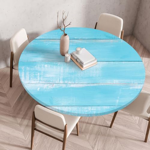 Outdoor Tischdecke Abwaschbar Rund,Elastisch Retro-Holzmaserung Druckbar Tischdecke,Outdoor Tischdecken,Wasserfest,Waschbar Table Cloth FüR Garten,Restaurant,KüChe,Party (Farbe 3,70cm) von YJSZY