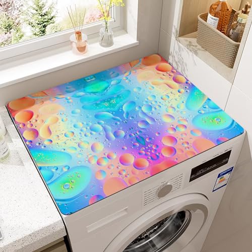 Waschtrockner-Arbeitsplatte,GroßE Waschmaschinen- Und Trocknerabdeckungen FüR Die Oberseite,Rutschfeste,Wasserdichte Silikon-Trockner-Oberseite,Schutzmatte,Waschtrockner Topper (Color 2,40 x50 cm) von YJSZY