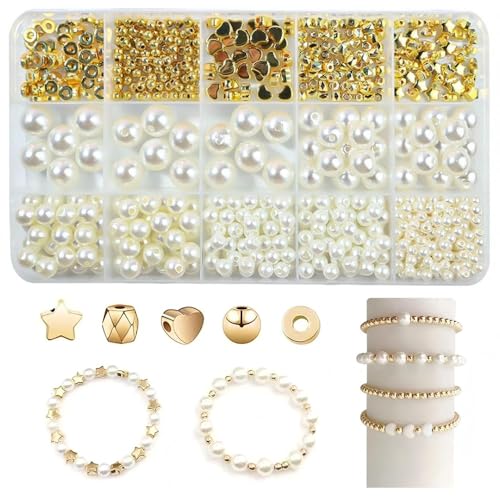YJWZ 500 PCS Weiße Perlen für Armbänder,9 Größen Armband Selber Machen Set zum Auffädeln,Perlenset Kinder ab 4 Jahre & Erwachsene inkl Schmuckzubehör zum Auffädeln | Beads for Jewellery Making YJWZ 500 PCS Weiße Perlen für Armbänder,9 Größen Armband Selber Machen Set zum Auffädeln,Perlenset Kinder ab 4 Jahre & Erwachsene inkl Schmuckzubehör zum Auffädeln | Beads for Jewellery Making von YJWZ