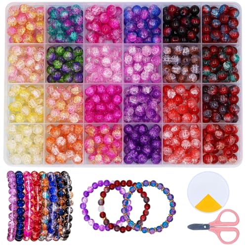 YJWZ 520 Stück Bunte 8mm Glasperlen für Armbänder,Bastelset zum Auffädeln für Armbänder mit Zubehör,Perlenset ab 4 Jahre & Erwachsene| Runde Edelsteine Perlen Schmuck Selber Machen YJWZ 520 Stück Bunte 8mm Glasperlen für Armbänder,Bastelset zum Auffädeln für Armbänder mit Zubehör,Perlenset ab 4 Jahre & Erwachsene| Runde Edelsteine Perlen Schmuck Selber Machen von YJWZ