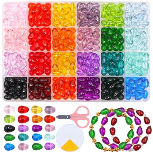 YJWZ 560 Stück Perlen für Armbänder Kinder,8mm Bunte Wassertropfen Glasperlen Set zum Auffädeln mit Zubehör,Perlenset Ab 4 Jahre & Erwachsene| Runde Edelsteine Perlen Schmuck Selber Machen YJWZ 560 Stück Perlen für Armbänder Kinder,8mm Bunte Wassertropfen Glasperlen Set zum Auffädeln mit Zubehör,Perlenset Ab 4 Jahre & Erwachsene| Runde Edelsteine Perlen Schmuck Selber Machen von YJWZ
