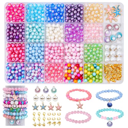 YJWZ 600 Stück Perlen Armbänder Selber Machen,24 Farben Armbänder Selber Machen Kinder,DIY Armband Meeresthema Bastelset,Perlenset ab 4 Jahre & Erwachsene Inkl Schmuckzubehör zum Auffädeln YJWZ 600 Stück Perlen Armbänder Selber Machen,24 Farben Armbänder Selber Machen Kinder,DIY Armband Meeresthema Bastelset,Perlenset ab 4 Jahre & Erwachsene Inkl Schmuckzubehör zum Auffädeln von YJWZ