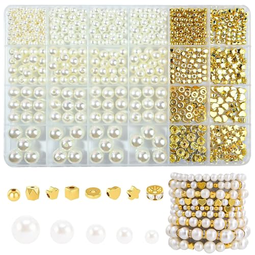 YJWZ 720 PCS Weiße Perlen für Armbänder,10 Größen Armband Selber Machen Set zum Auffädeln,Perlenset Kinder ab 4 Jahre & Erwachsene inkl Schmuckzubehör zum Auffädeln | Beads for Jewellery Making YJWZ 720 PCS Weiße Perlen für Armbänder,10 Größen Armband Selber Machen Set zum Auffädeln,Perlenset Kinder ab 4 Jahre & Erwachsene inkl Schmuckzubehör zum Auffädeln | Beads for Jewellery Making von YJWZ