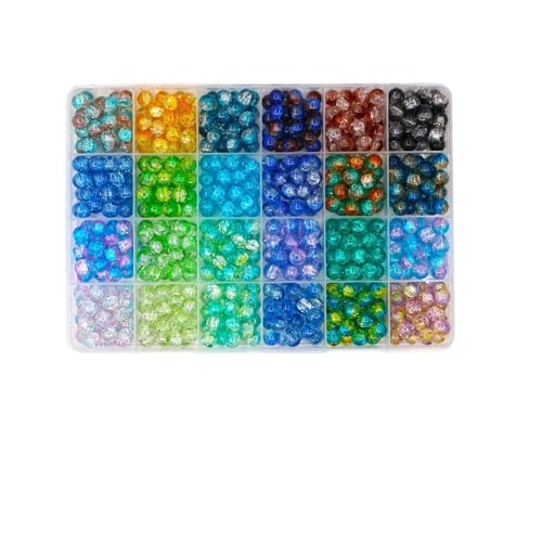 YJWZ Perlen für Armbänder Erwachsene Kinder 8mm Glasperlen zum Auffädeln Armbänder-Set(Blaugrün 520 pcs) von YJWZ