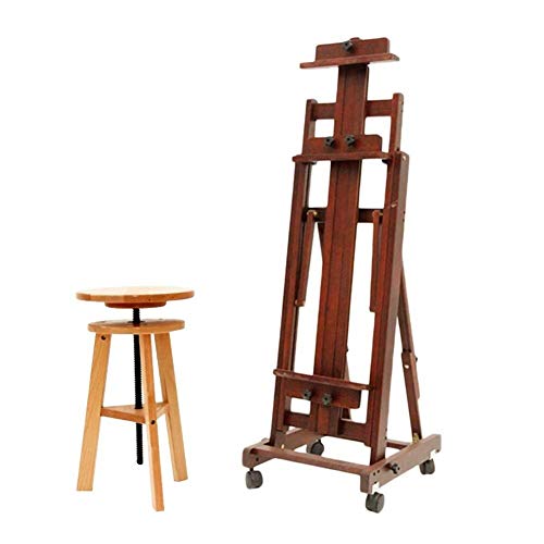 YJYJY Malstaffelei, Malständer, Malständer, Malwagen, Künstlerbedarf, braunes Malbrett, Künstlerhocker, Malstaffelei YJYJY Malstaffelei, Malständer, Malständer, Malwagen, Künstlerbedarf, braunes Malbrett, Künstlerhocker, Malstaffelei von YJYJY