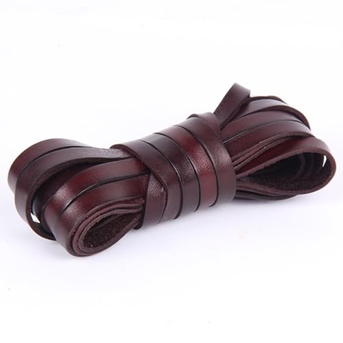 1 Meter Braun Lederband Flach Lederriemen Lederbänder Breite 8mm Lederschnur 2 mm dick Meterware Vintage Bänder für DIY Armband Halskette Schmuck Handwerk Basteln von Taschenriemen Schultergurte von YKAFADE