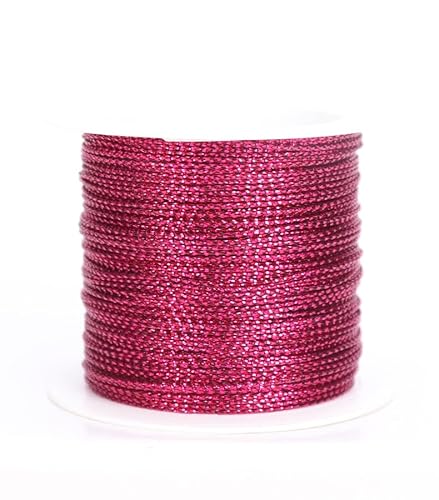 1 Rolle Rose Pink Metallic Kordel, 1mm 20M Metallisch Schnur für Basteln DIY Bastelschnur Kordelband Schnur für Geschenkpapier Dekoration Kunsthandwerk Weihnachten Dekoration Schmuckherstellung 1 Rolle Rose Pink Metallic Kordel, 1mm 20M Metallisch Schnur für Basteln DIY Bastelschnur Kordelband Schnur für Geschenkpapier Dekoration Kunsthandwerk Weihnachten Dekoration Schmuckherstellung von YKAFADE
