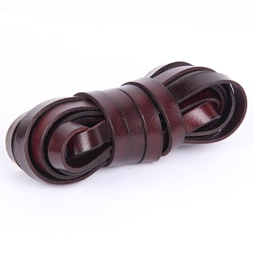 5 Meter Braun Lederband Flach Lederriemen Lederbänder Breite 10mm Lederschnur 2 mm dick Meterware Vintage Bänder für DIY Armband Halskette Schmuck Handwerk Basteln von Taschenriemen Schultergurte 5 Meter Braun Lederband Flach Lederriemen Lederbänder Breite 10mm Lederschnur 2 mm dick Meterware Vintage Bänder für DIY Armband Halskette Schmuck Handwerk Basteln von Taschenriemen Schultergurte von YKAFADE