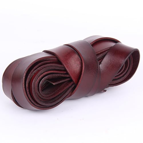 5 Meter Braun Lederband Flach Lederriemen Lederbänder Breite 20mm Lederschnur 2 mm dick Meterware Vintage Bänder für DIY Armband Halskette Schmuck Handwerk Basteln von Taschenriemen Schultergurte von YKAFADE