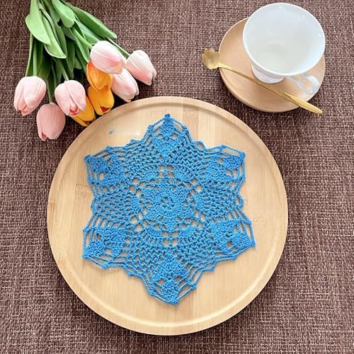 8 Stück Spitzendeckchen Tischsets,22cm Handgefertigt Gehäkelt Runde Untersetzer Gestrickte Deckchen Häkeldeckchen Tischdecke Platzset Dekoration für Küche Esszimmer Party Hochzeit Kommoden,Hellblau 8 Stück Spitzendeckchen Tischsets,22cm Handgefertigt Gehäkelt Runde Untersetzer Gestrickte Deckchen Häkeldeckchen Tischdecke Platzset Dekoration für Küche Esszimmer Party Hochzeit Kommoden,Hellblau von YKAFADE