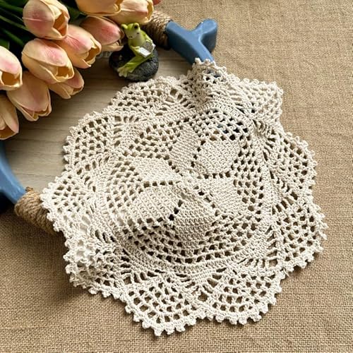 8 Stück Spitzendeckchen Tischsets,Blume Tischdecke 30cm Runde Tischläufer Dekorative Tischsets Spitze Platzset Gestrickte Deckchen Häkeldeckchen Placemat Blume Matte für Küche Esszimmer -Beige 8 Stück Spitzendeckchen Tischsets,Blume Tischdecke 30cm Runde Tischläufer Dekorative Tischsets Spitze Platzset Gestrickte Deckchen Häkeldeckchen Placemat Blume Matte für Küche Esszimmer -Beige von YKAFADE