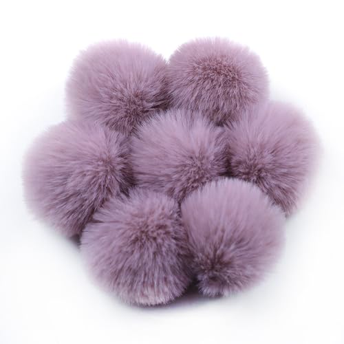 YKAFADE 10 Stück 4cm Kunstfell Pompon Bommel für Mützen Tasche Fellbommel Kunstpelz Flauschige Pompons mit Elastischer Schlaufe für Schals Schlüsselanhänger Dekoration Zubehör -Lila #4 YKAFADE 10 Stück 4cm Kunstfell Pompon Bommel für Mützen Tasche Fellbommel Kunstpelz Flauschige Pompons mit Elastischer Schlaufe für Schals Schlüsselanhänger Dekoration Zubehör -Lila #4 von YKAFADE