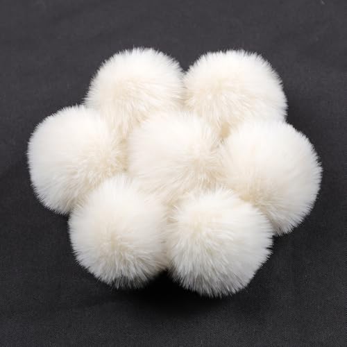 YKAFADE 10 Stück 5cm Kunstfell Pompon Bommel für Mützen Tasche Fellbommel Kunstpelz Flauschige Pompons mit Elastischer Schlaufe für Schals Schlüsselanhänger Dekoration Zubehör -Beige Weiße YKAFADE 10 Stück 5cm Kunstfell Pompon Bommel für Mützen Tasche Fellbommel Kunstpelz Flauschige Pompons mit Elastischer Schlaufe für Schals Schlüsselanhänger Dekoration Zubehör -Beige Weiße von YKAFADE