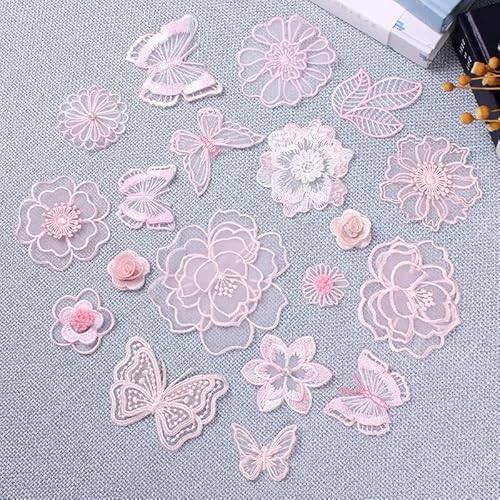 YKAFADE 10 Stück Spitze Rosa Schmetterling Applikation,Applikationen zum Aufnähen Organza Lace Appliques Nähen Sie Patches zum Reparieren und Dekorieren von Kleidung Hut,Tasche,Jeans, Basteln,Basteln YKAFADE 10 Stück Spitze Rosa Schmetterling Applikation,Applikationen zum Aufnähen Organza Lace Appliques Nähen Sie Patches zum Reparieren und Dekorieren von Kleidung Hut,Tasche,Jeans, Basteln,Basteln von YKAFADE
