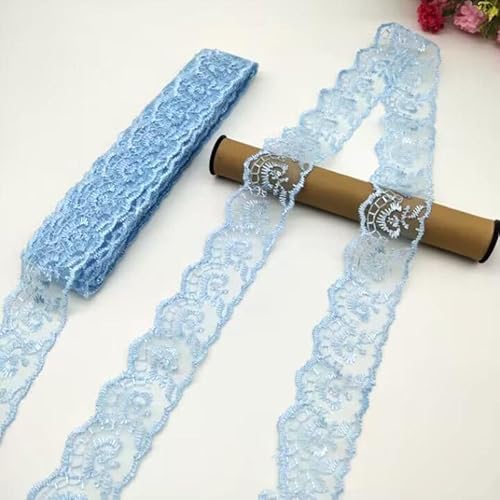 YKAFADE 10 Yard 4cm Breite Stickerei Spitzenbesatz Spitzenband DIY Dekorative Spitze Zierband Dekoband Spitzen Borten Bänder zum Nähen Handwerk Dessous Hochzeitskleid Haus Deko,Hellblau YKAFADE 10 Yard 4cm Breite Stickerei Spitzenbesatz Spitzenband DIY Dekorative Spitze Zierband Dekoband Spitzen Borten Bänder zum Nähen Handwerk Dessous Hochzeitskleid Haus Deko,Hellblau von YKAFADE