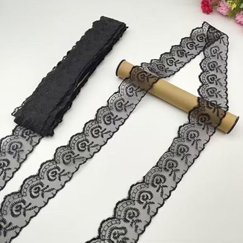 YKAFADE 10 Yard 4cm Breite Stickerei Spitzenbesatz Spitzenband DIY Dekorative Spitze Zierband Dekoband Spitzen Borten Bänder zum Nähen Handwerk Dessous Hochzeitskleid Haus Deko,Schwarz YKAFADE 10 Yard 4cm Breite Stickerei Spitzenbesatz Spitzenband DIY Dekorative Spitze Zierband Dekoband Spitzen Borten Bänder zum Nähen Handwerk Dessous Hochzeitskleid Haus Deko,Schwarz von YKAFADE