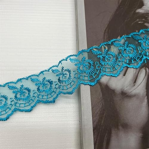 YKAFADE 10 Yard Spitzenstoff Blumen-Spitze Elastizität Spitzenborte Spitzenband - 4M Breite Spitzenbesatz Vintage Spitzenbordüre Bänder zum Nähen Kleidung Zubehör Geschenkverpackung -blau YKAFADE 10 Yard Spitzenstoff Blumen-Spitze Elastizität Spitzenborte Spitzenband - 4M Breite Spitzenbesatz Vintage Spitzenbordüre Bänder zum Nähen Kleidung Zubehör Geschenkverpackung -blau von YKAFADE