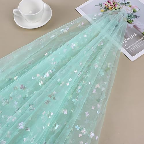 YKAFADE 1m Tüllstoff Dekostoff mit Glänzend Schmetterling 150cm Breit Glitzer Tüll Dekostoff Kostümstoff zum Nähen Netzstoff für DIY-Hochzeitskleider Kleidung Dekorieren Basteln Bekleidung -Grün YKAFADE 1m Tüllstoff Dekostoff mit Glänzend Schmetterling 150cm Breit Glitzer Tüll Dekostoff Kostümstoff zum Nähen Netzstoff für DIY-Hochzeitskleider Kleidung Dekorieren Basteln Bekleidung -Grün von YKAFADE