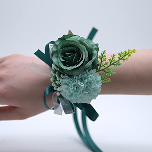 YKAFADE 2 Stück Hochzeit Handgelenk Blumen - Braut Handgelenk Blume Blumenarmband Brautjungfer Mädchen Schöne Hand Blume für Hochzeit Dekoration Hochzeiten Bankette Jubiläumsdaten Tanz-Grün YKAFADE 2 Stück Hochzeit Handgelenk Blumen - Braut Handgelenk Blume Blumenarmband Brautjungfer Mädchen Schöne Hand Blume für Hochzeit Dekoration Hochzeiten Bankette Jubiläumsdaten Tanz-Grün von YKAFADE